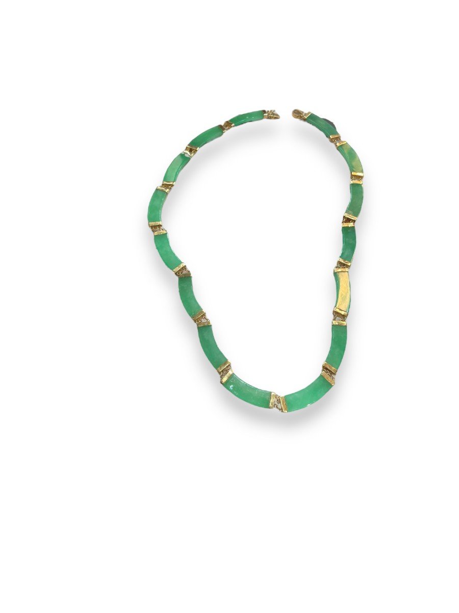 Collier En Jade Et Or Vintage-photo-1