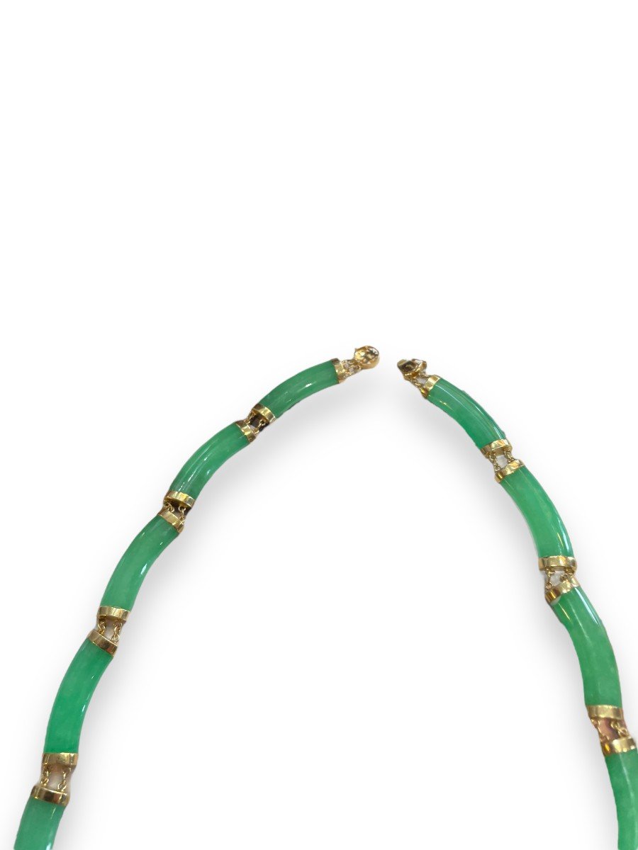 Collier En Jade Et Or Vintage-photo-5