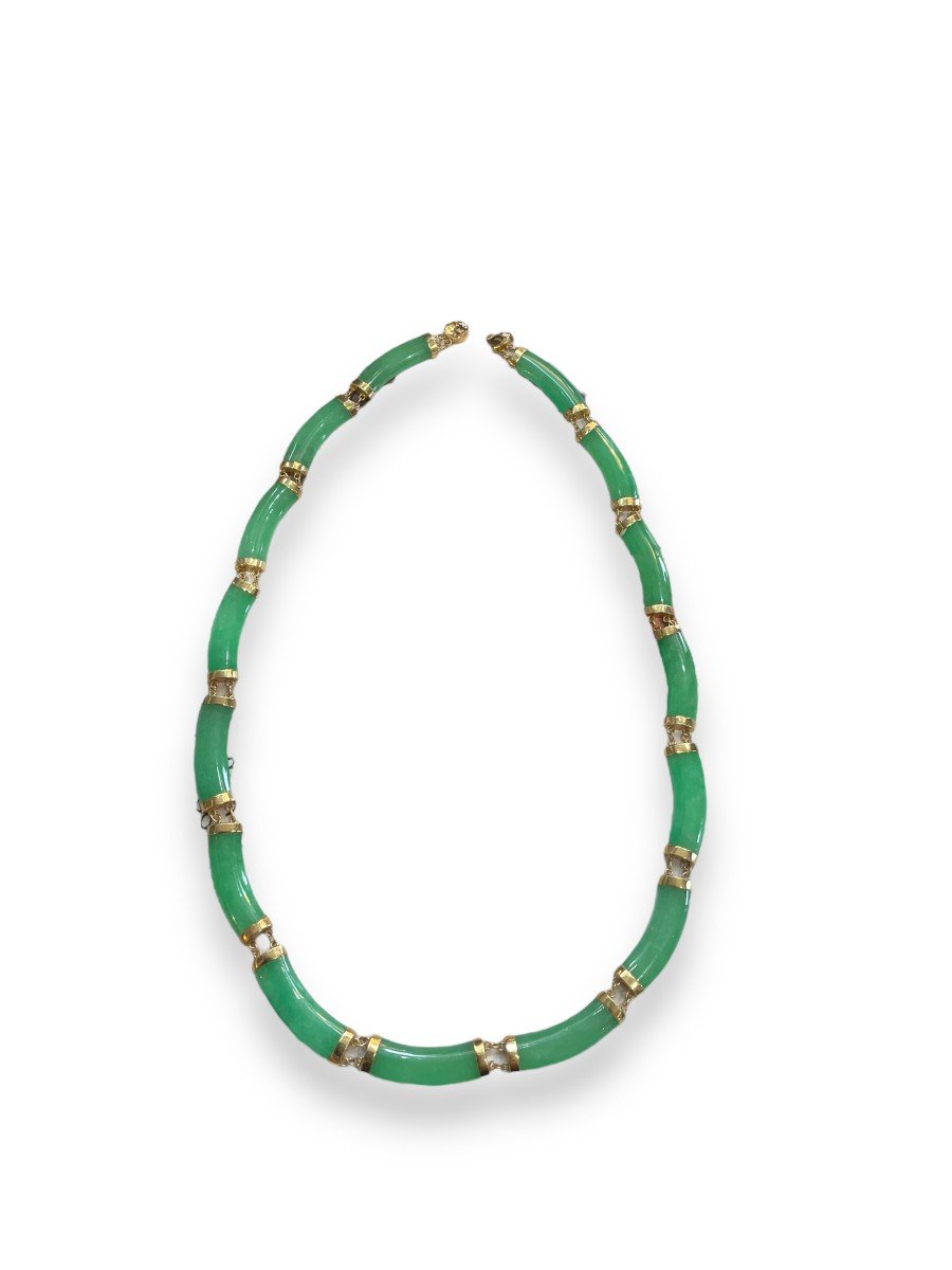 Collier En Jade Et Or Vintage-photo-6