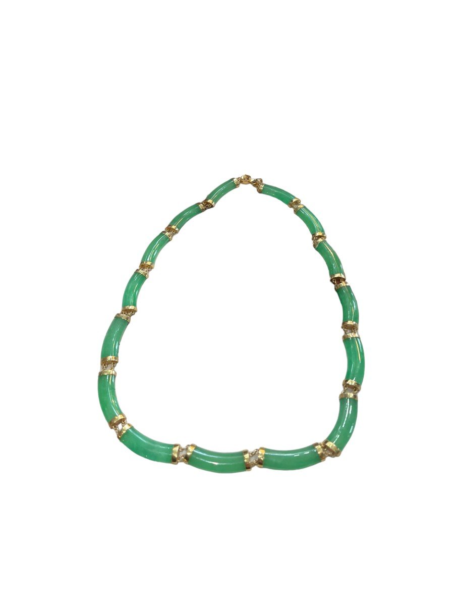 Collier En Jade Et Or Vintage-photo-7