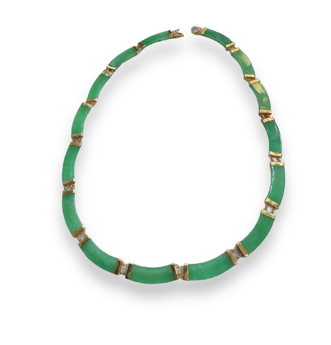 Collier En Jade Et Or Vintage