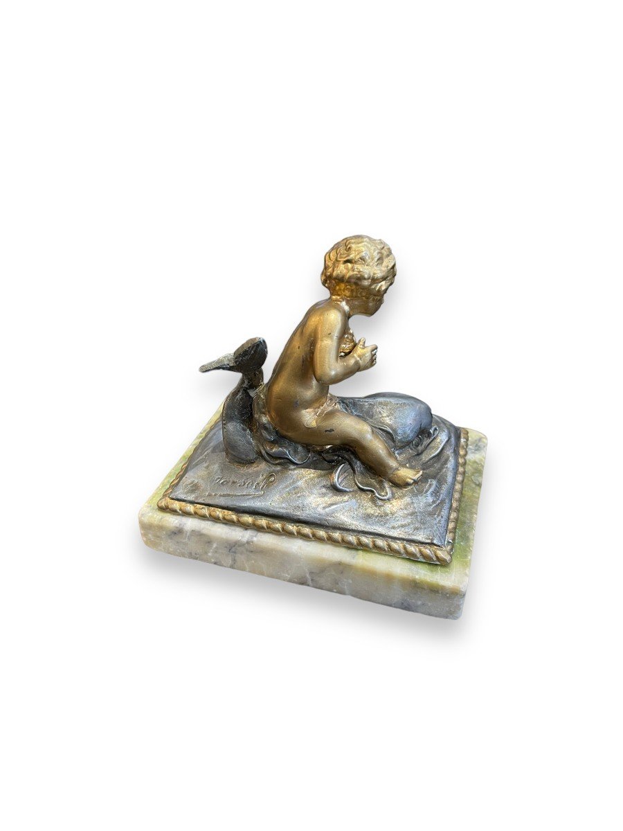 Cherub On A Dolphin 19th Century-photo-5