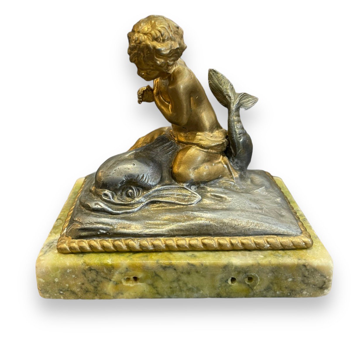 Cherub On A Dolphin 19th Century