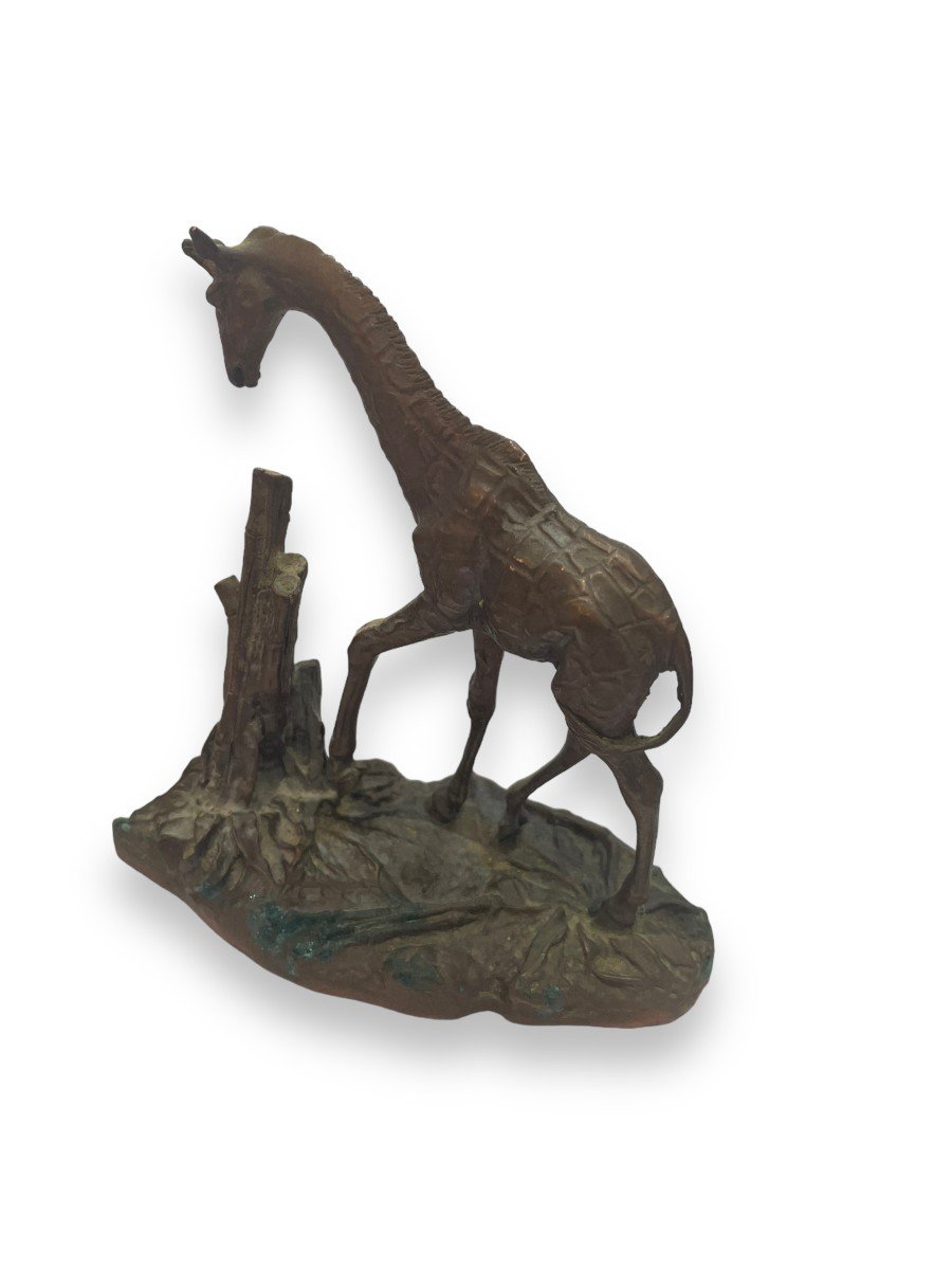 Girafe En Bronze Par Don Polland Pour The Franklin Mint-photo-4