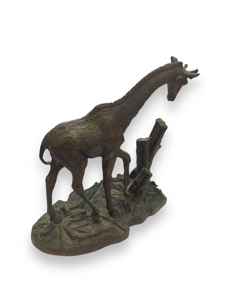 Girafe En Bronze Par Don Polland Pour The Franklin Mint-photo-1