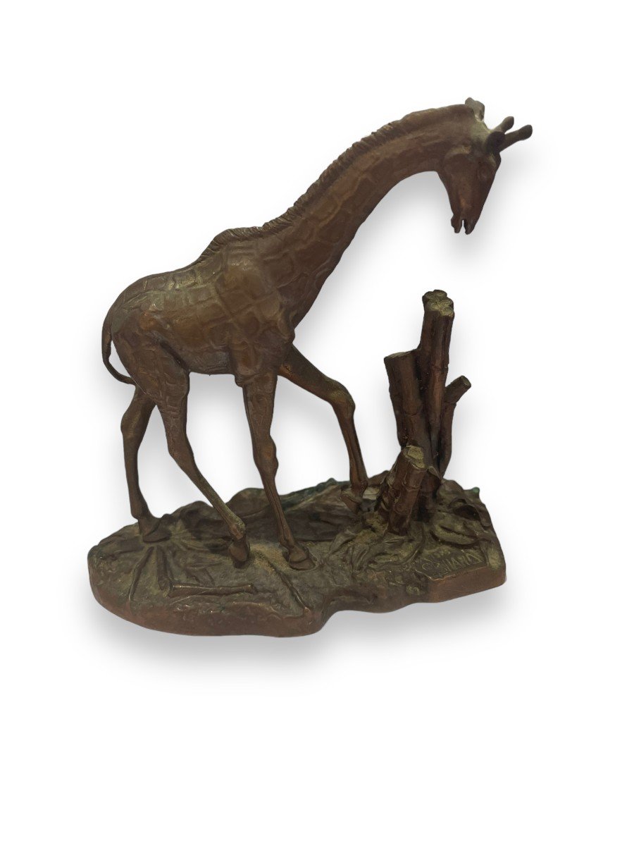 Girafe En Bronze Par Don Polland Pour The Franklin Mint-photo-8