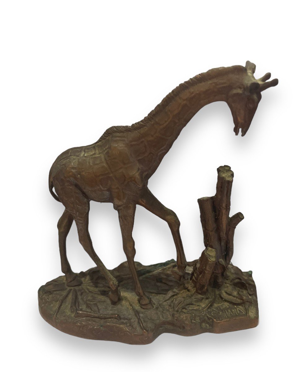 Girafe En Bronze Par Don Polland Pour The Franklin Mint