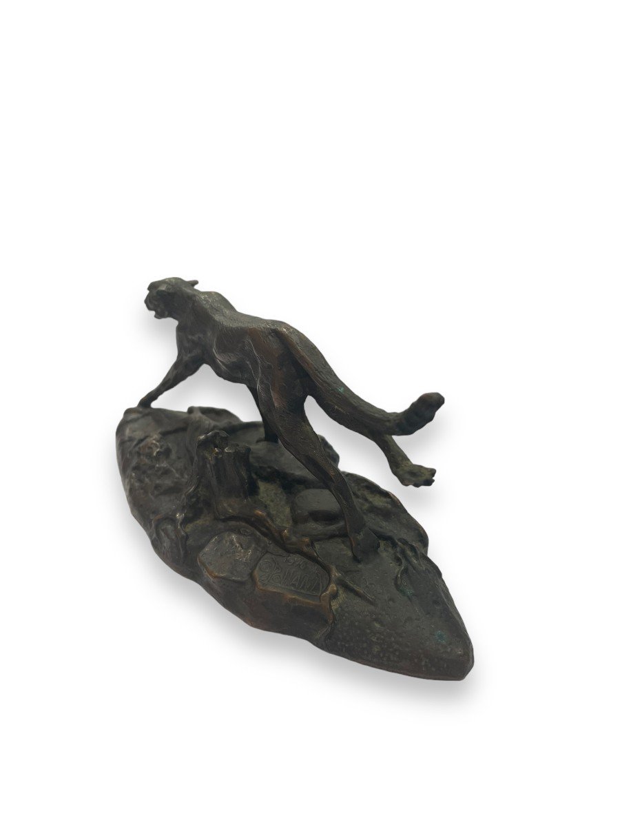 Guépard En Bronze Par Don Polland Pour The Franklin Mint -photo-3