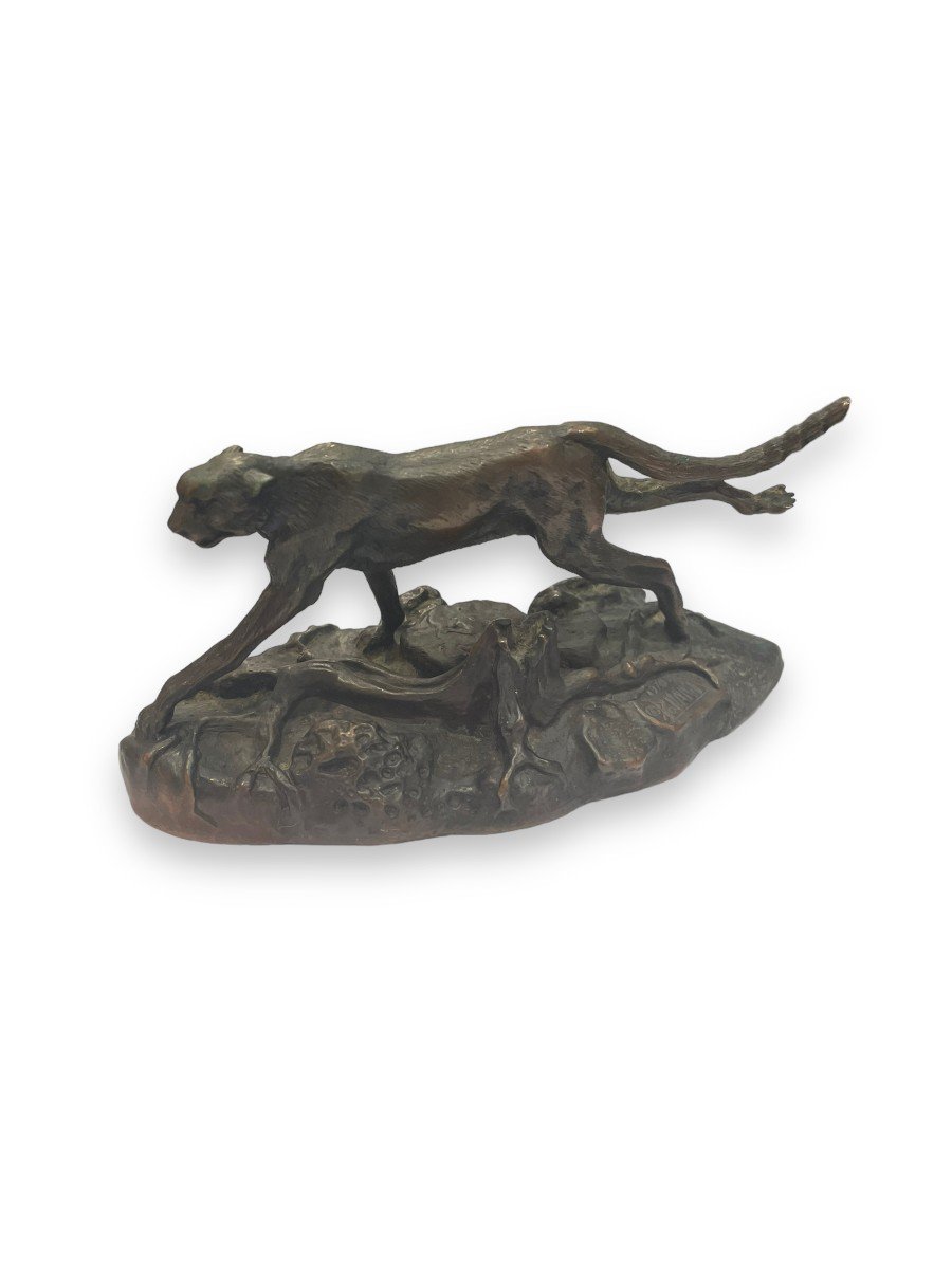 Bronze Cheetah By Don Polland For The Franklin Mint-photo-3