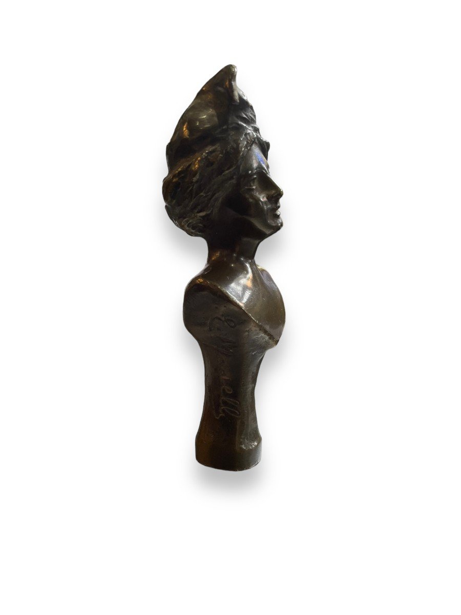 Bust Of Marianne In Bronze By E. Moselli-photo-3