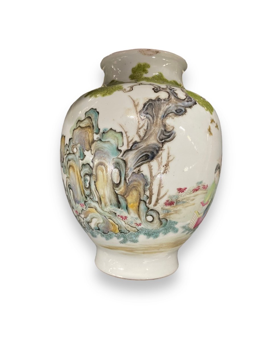 Chinese Porcelain Vase Late 18th Century Early 19th Century-photo-2