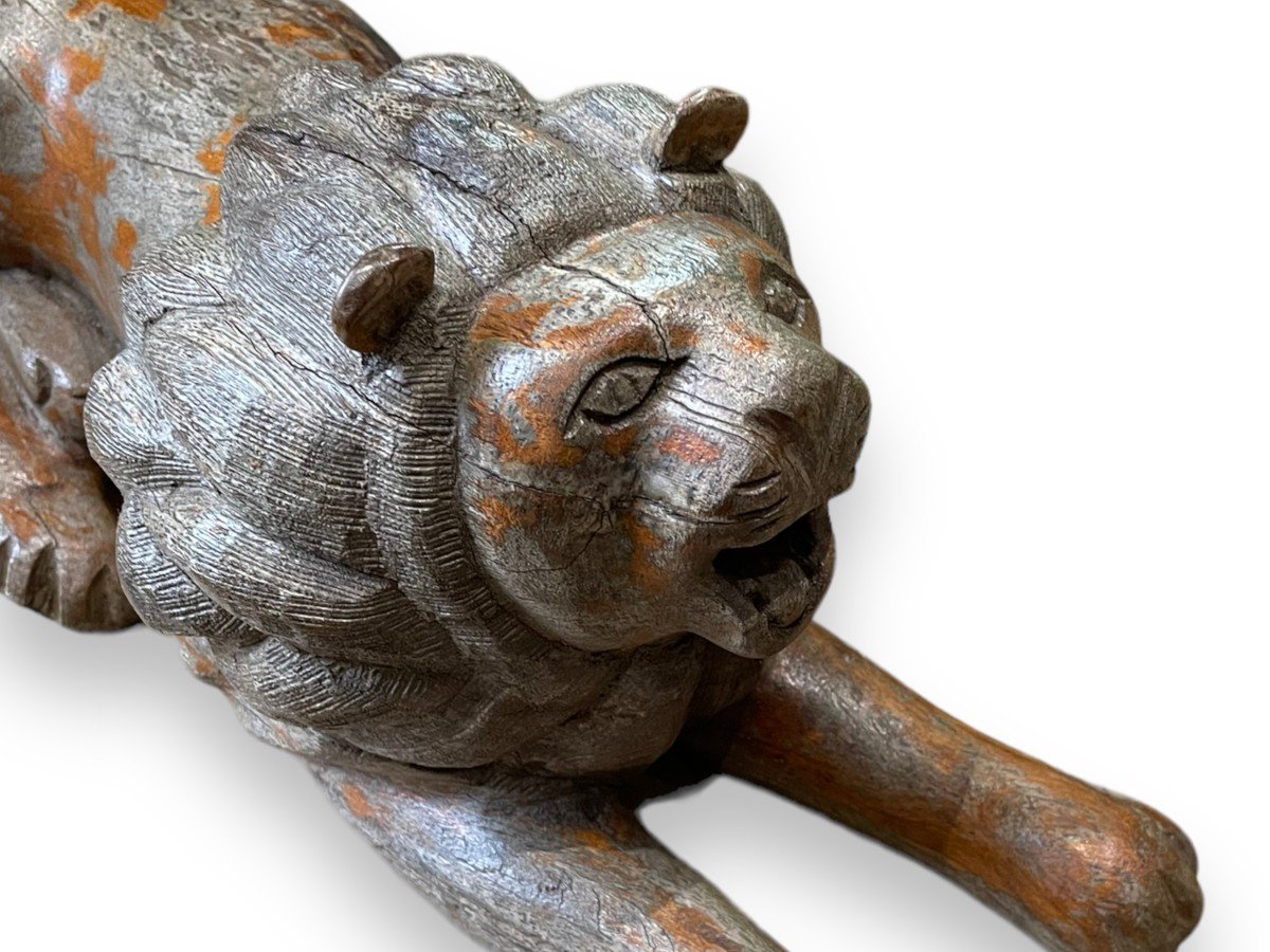 Carved Wooden Lion-photo-3