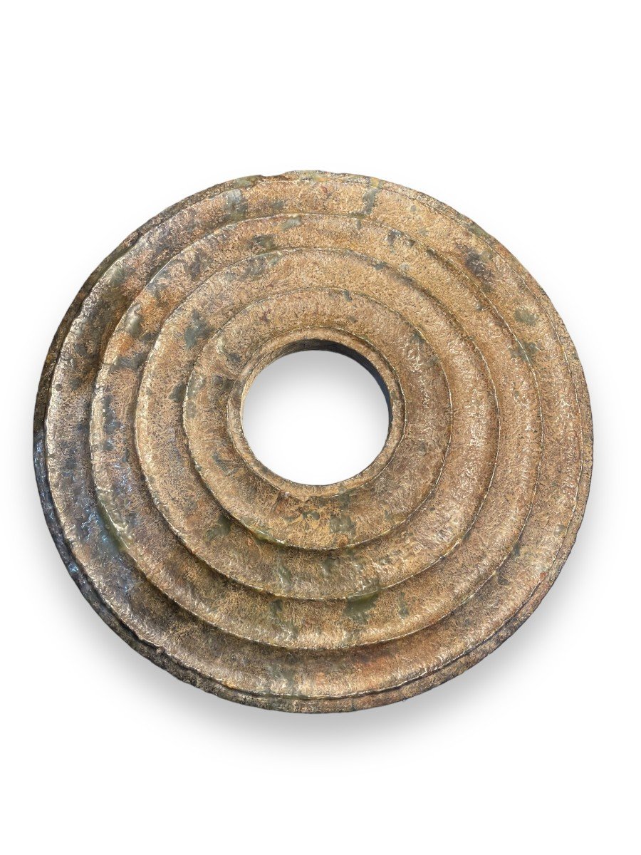 Important Bi Disc In Nephrite Stone-photo-2