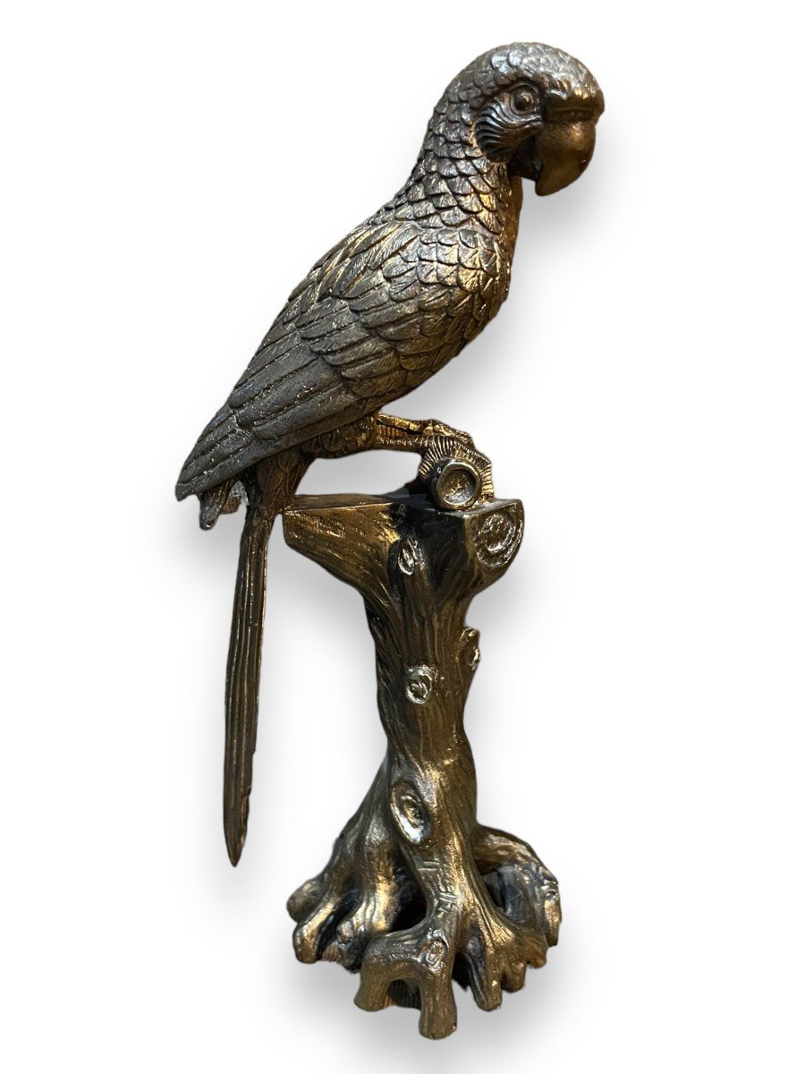 19th Century Golden Patina Bronze Parrot -photo-4