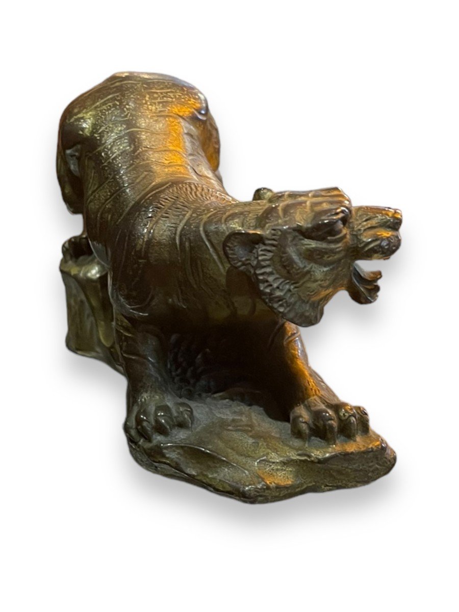 Small Tiger In Gilt Bronze 19th Century-photo-4