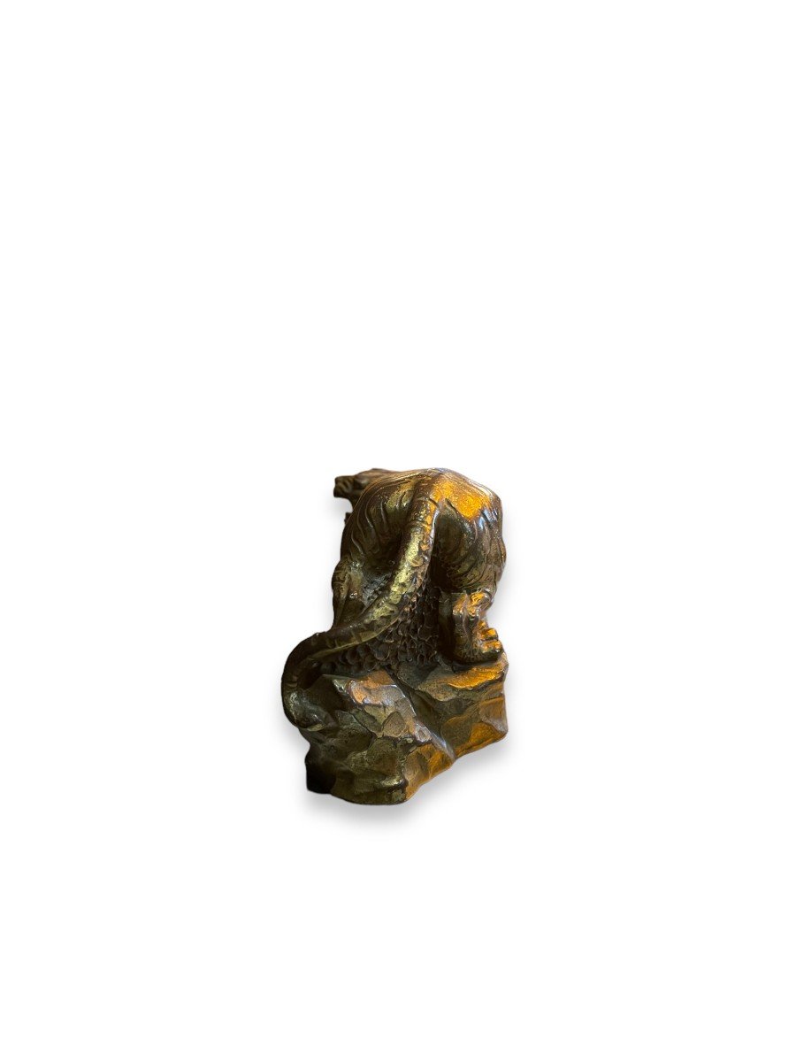 Small Tiger In Gilt Bronze 19th Century-photo-7