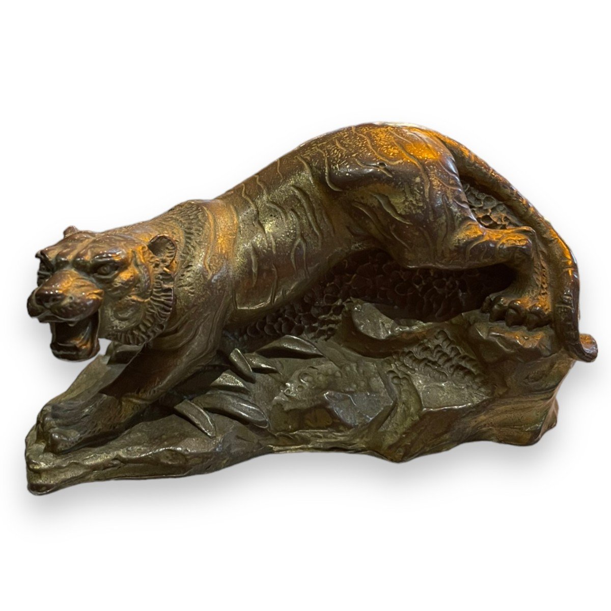 Small Tiger In Gilt Bronze 19th Century