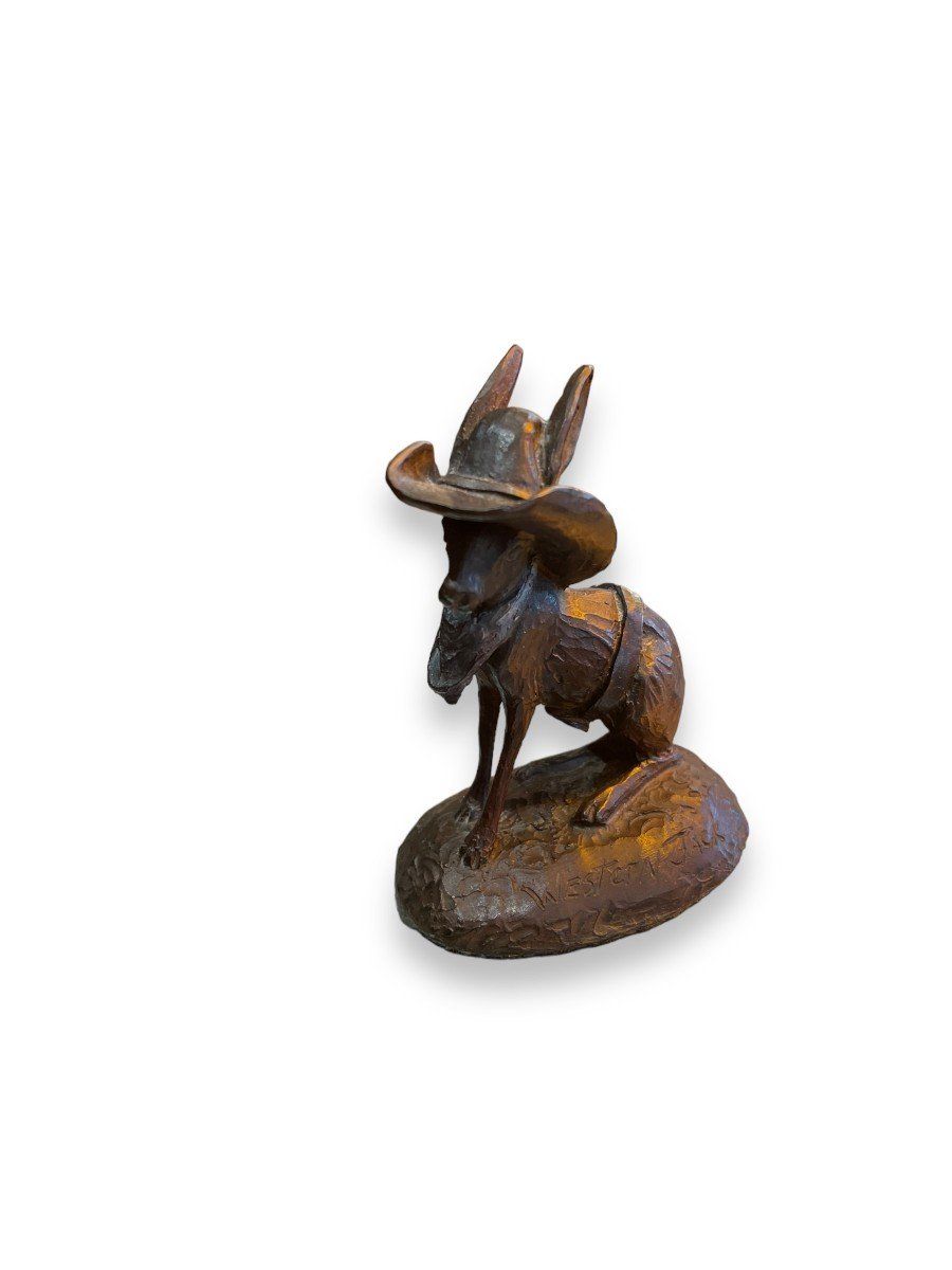 Wester Jack Amusing Rabbit In Bronze By D.kung-photo-3