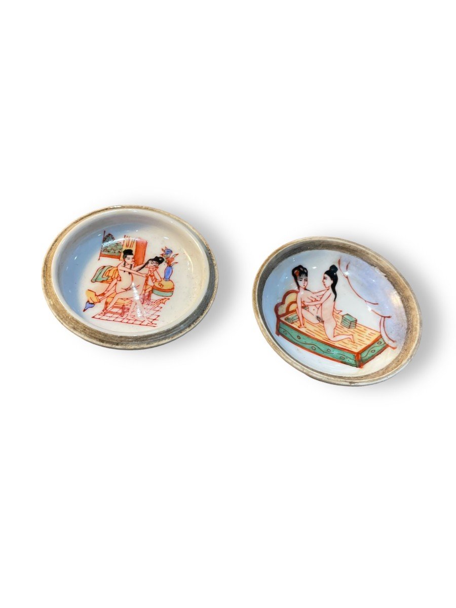 Erotica curiosa Boite Chinoise En Porcelaine à Décor érotique-photo-5