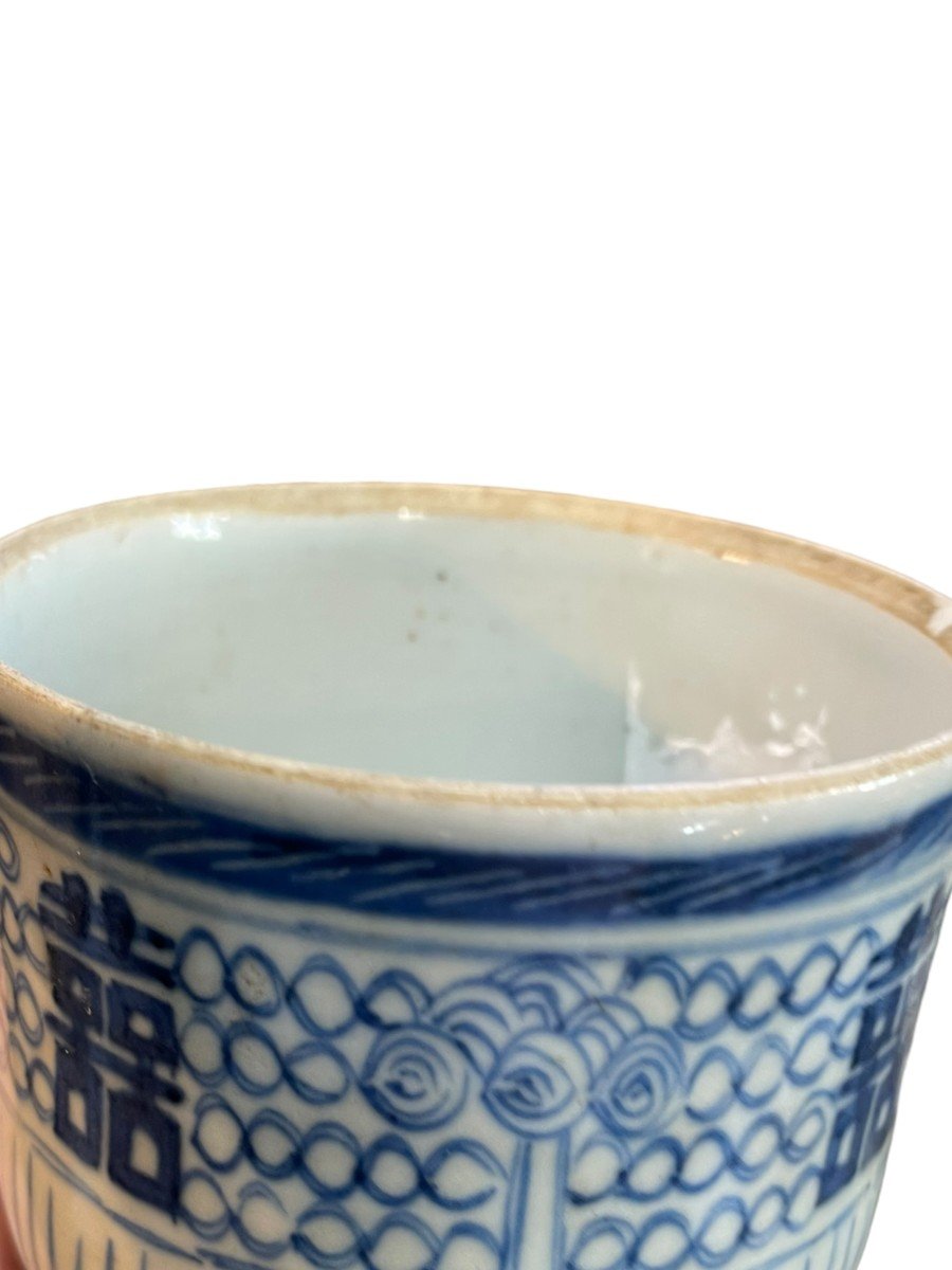 Chine Du Sud Bol Chinois En Porcelaine Blanche Et Bleue-photo-4