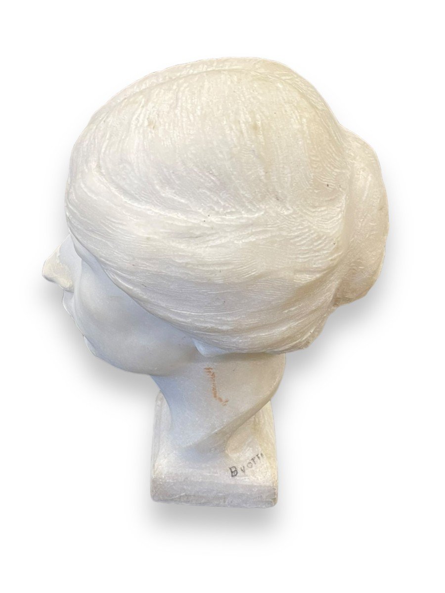 Female Bust In Marble Signed Buotti-photo-6