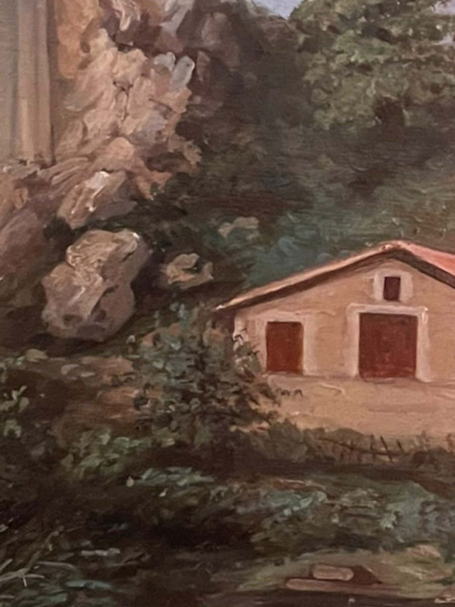 Oil On Panel Houses From The South Of France-photo-2