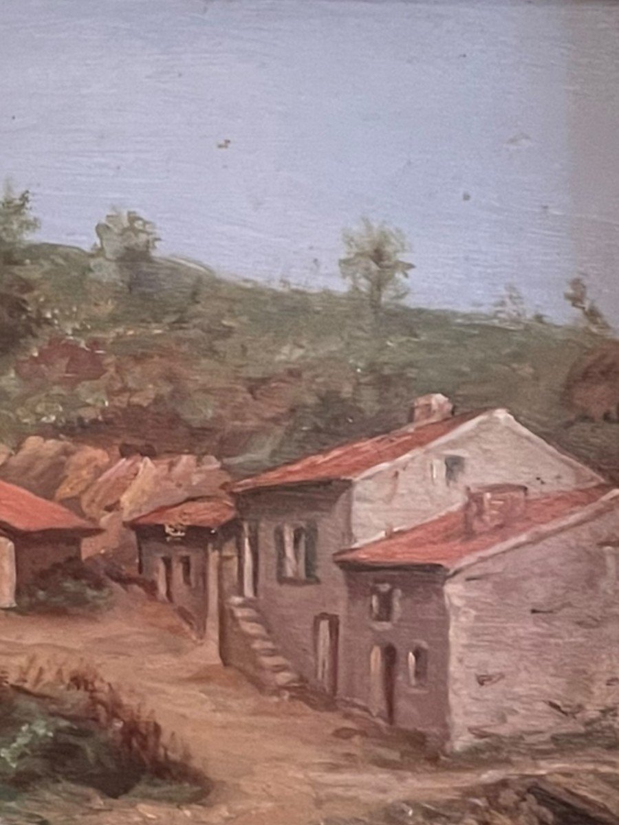 Oil On Panel Houses From The South Of France-photo-2