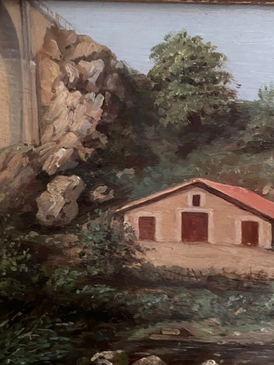 Oil On Panel Houses From The South Of France-photo-4