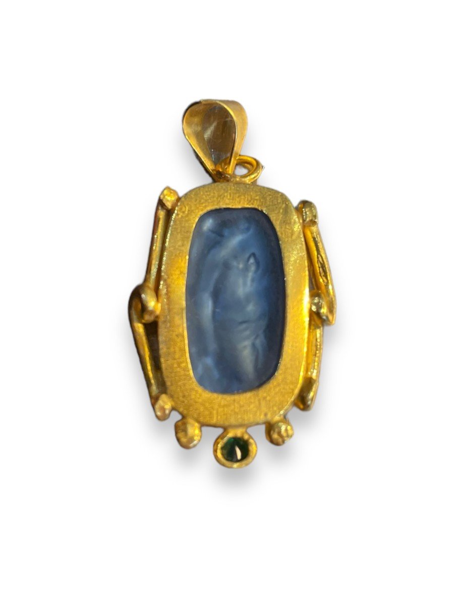 Intaglio Pendant In Vermeil-photo-3