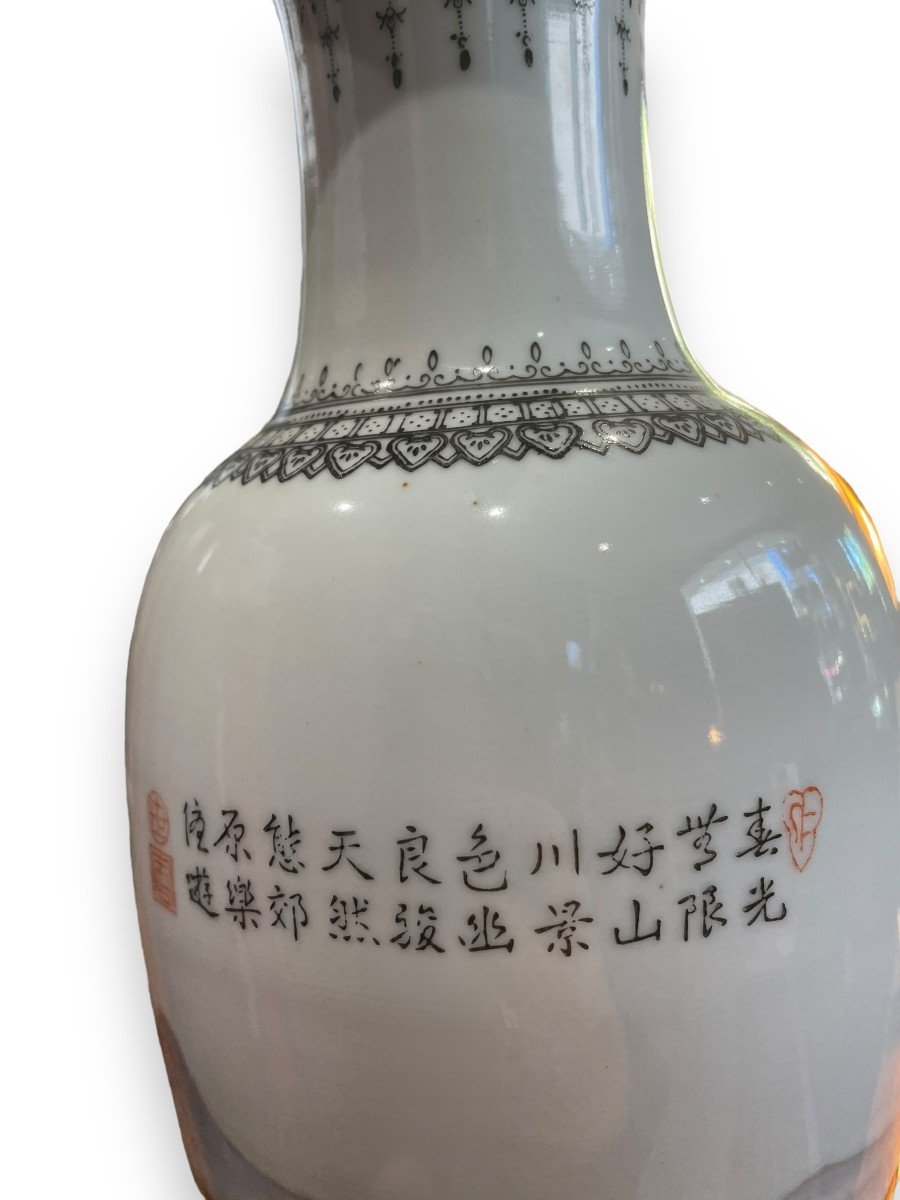 China Republic Period Porcelain Vase With Horse Decor-photo-3