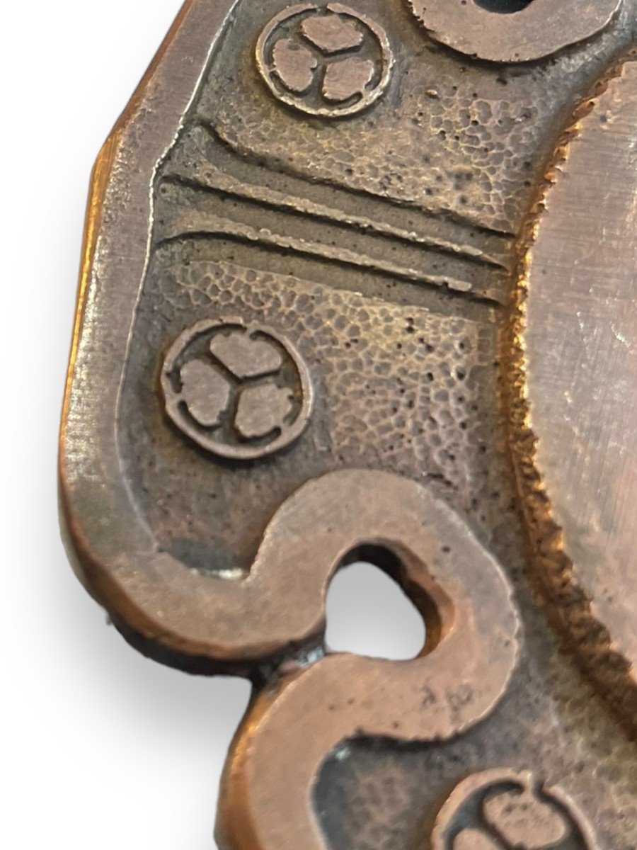 Tsuba En Bronze Japon XIXeme époque Edo-photo-4