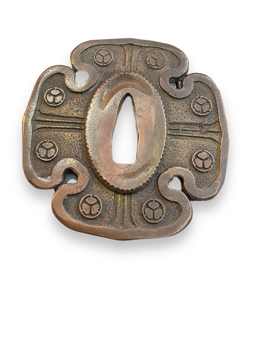 Tsuba En Bronze Japon XIXeme époque Edo-photo-4