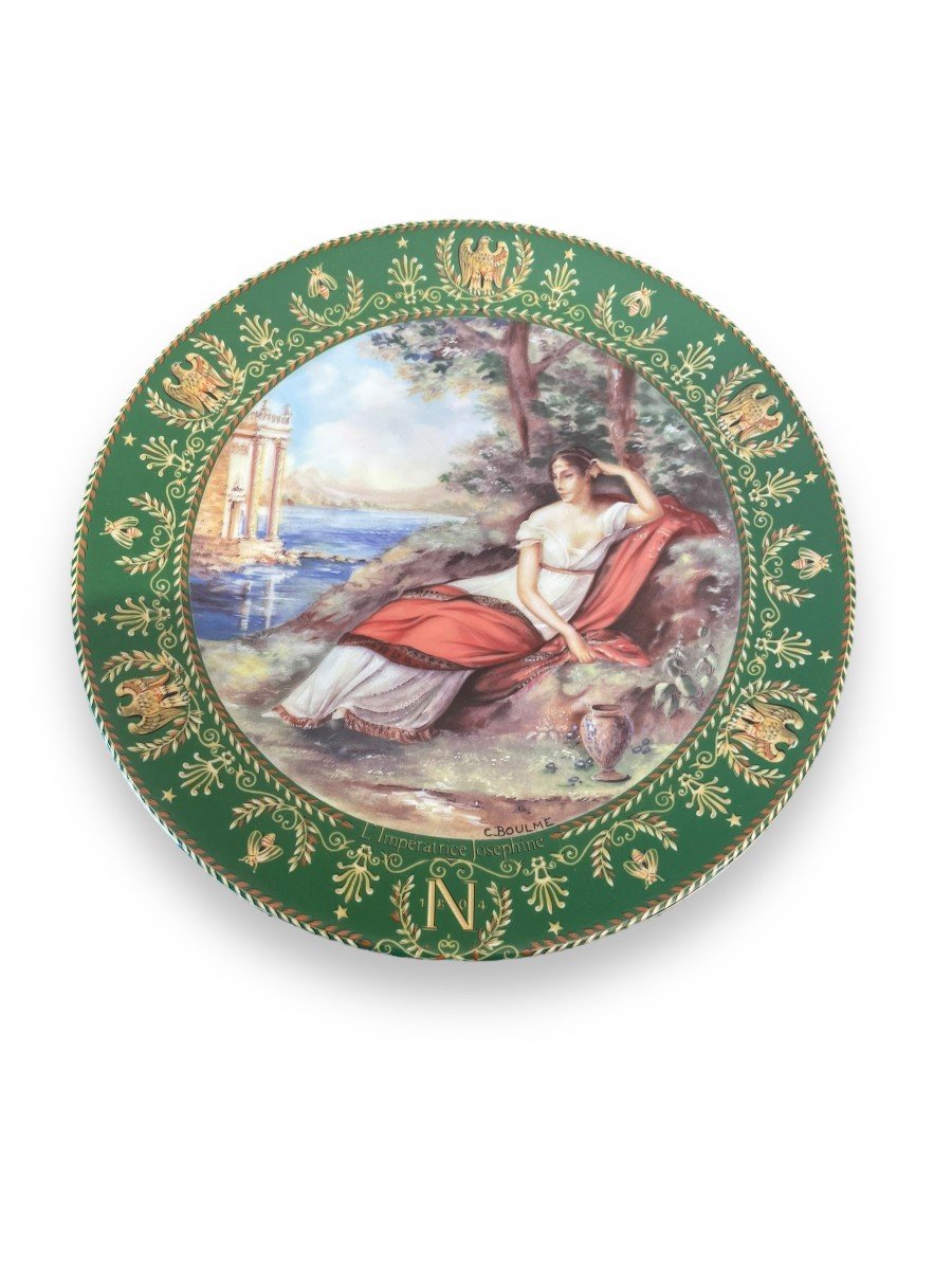 Suite Of Six Limoges Porcelain Plates Napoleon And Joséphine-photo-3