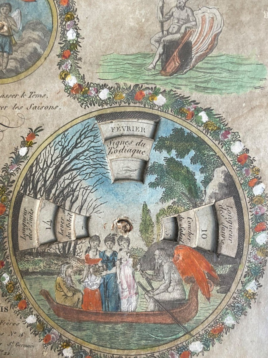 Calendrier Perpétuel Du XIX ème Siècle époque EMPIRE-photo-3