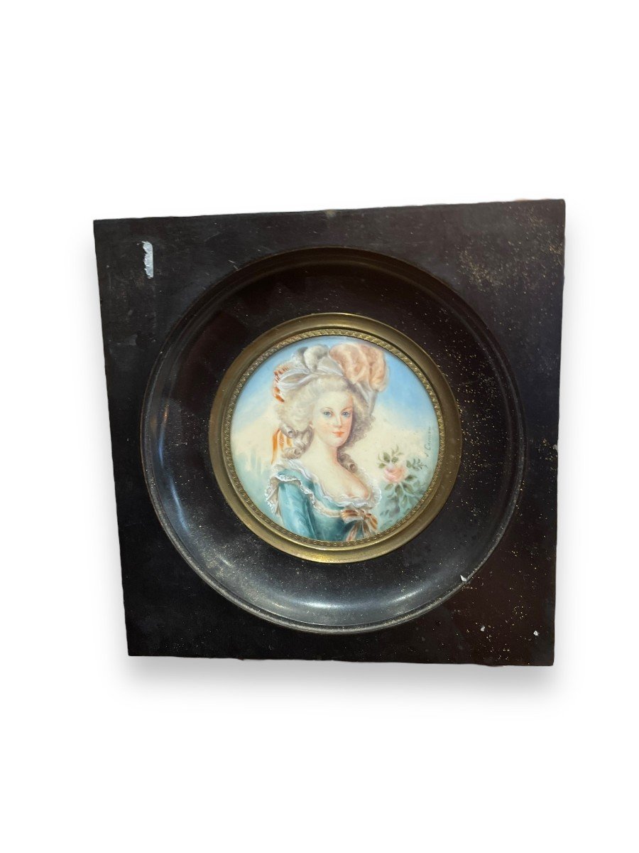 Marie-antoinette Miniature Signée J. Casimir-photo-6