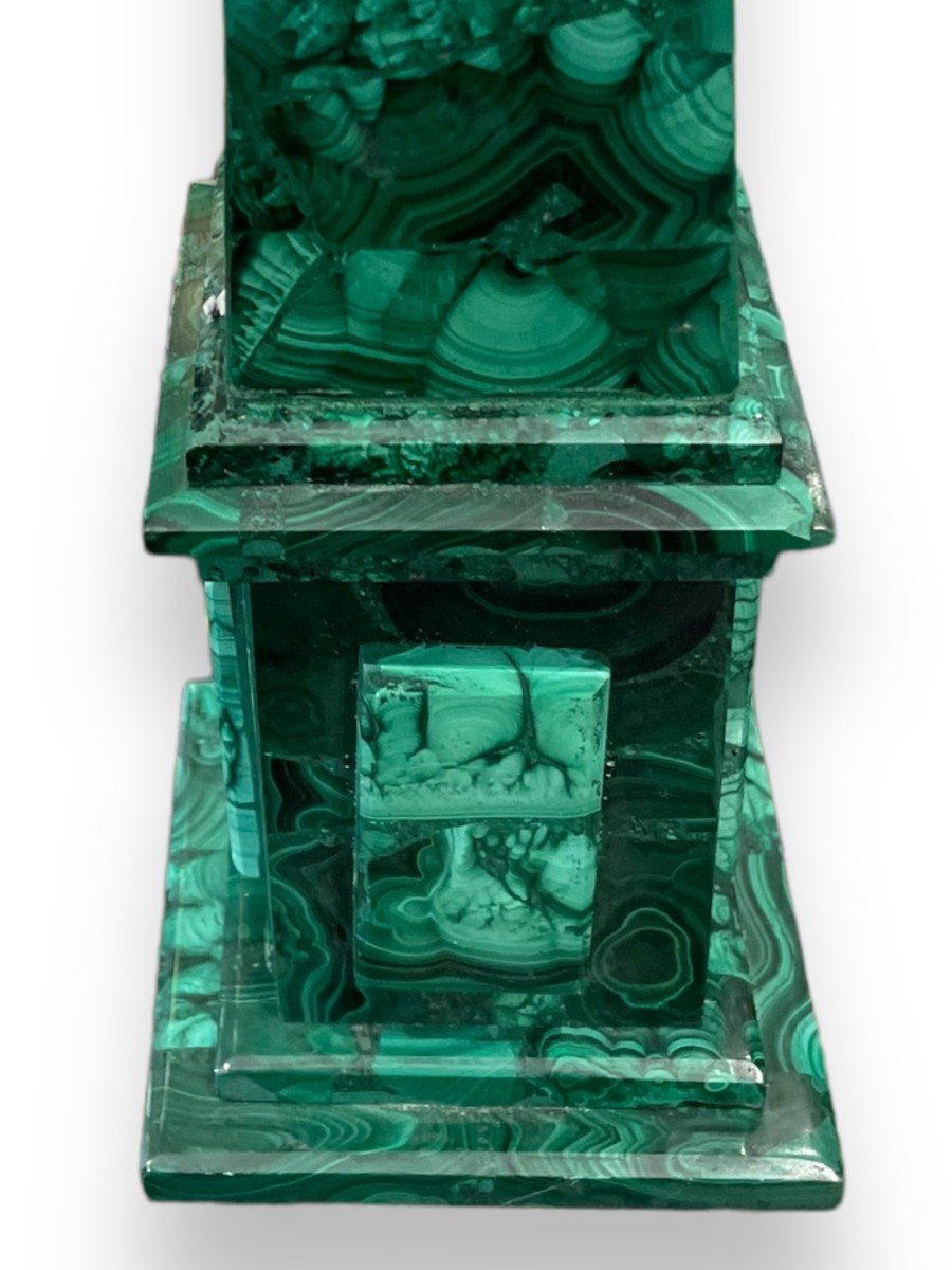 Pair Of Important Malachite Obelisks-photo-3