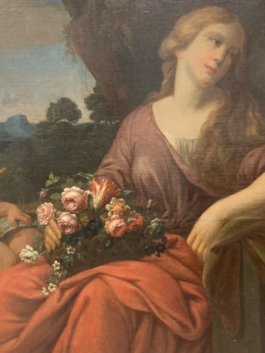 18th Century School Young Woman With Bouquet-photo-7