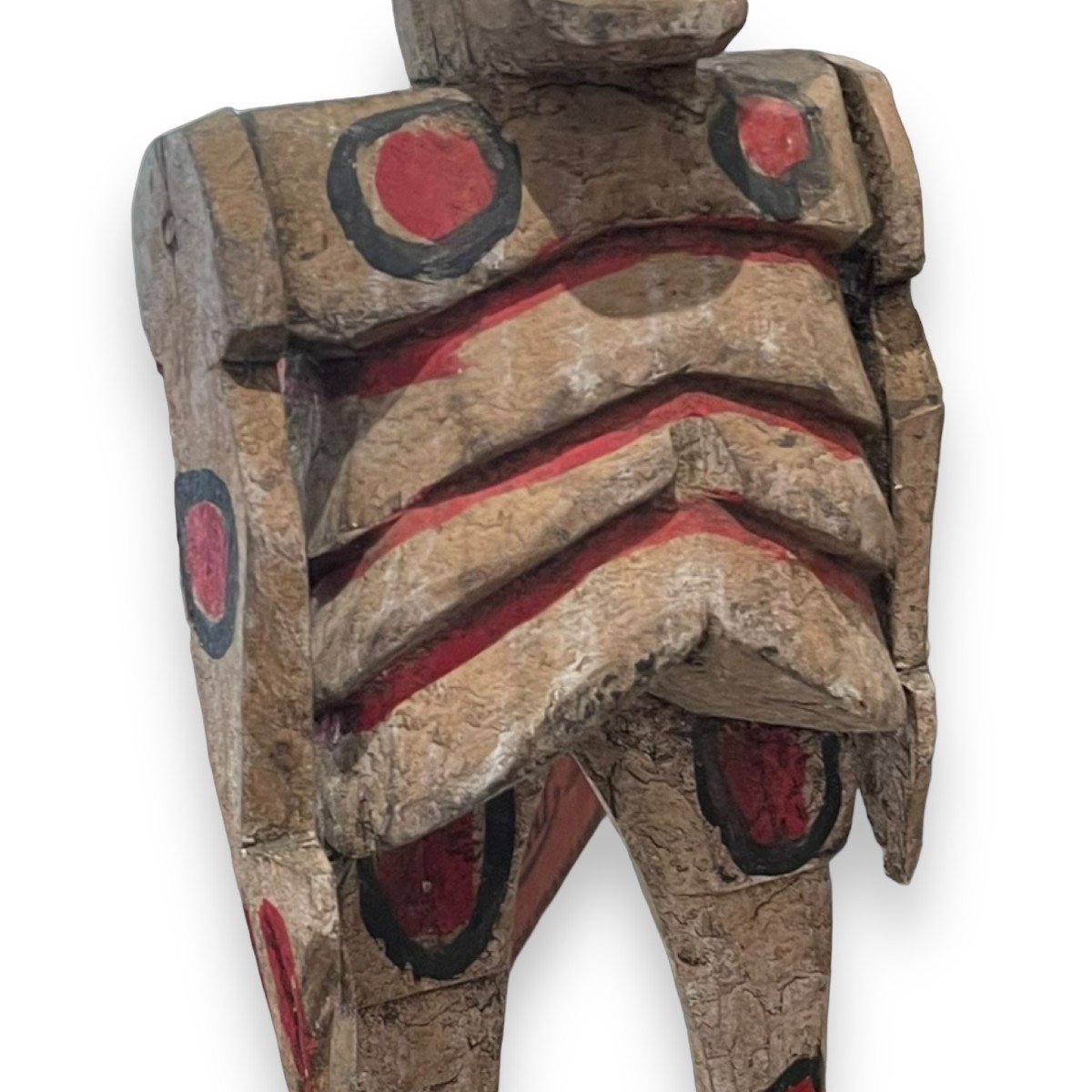 Important Mexican Skeleton In Polychome Carved Wood -photo-2