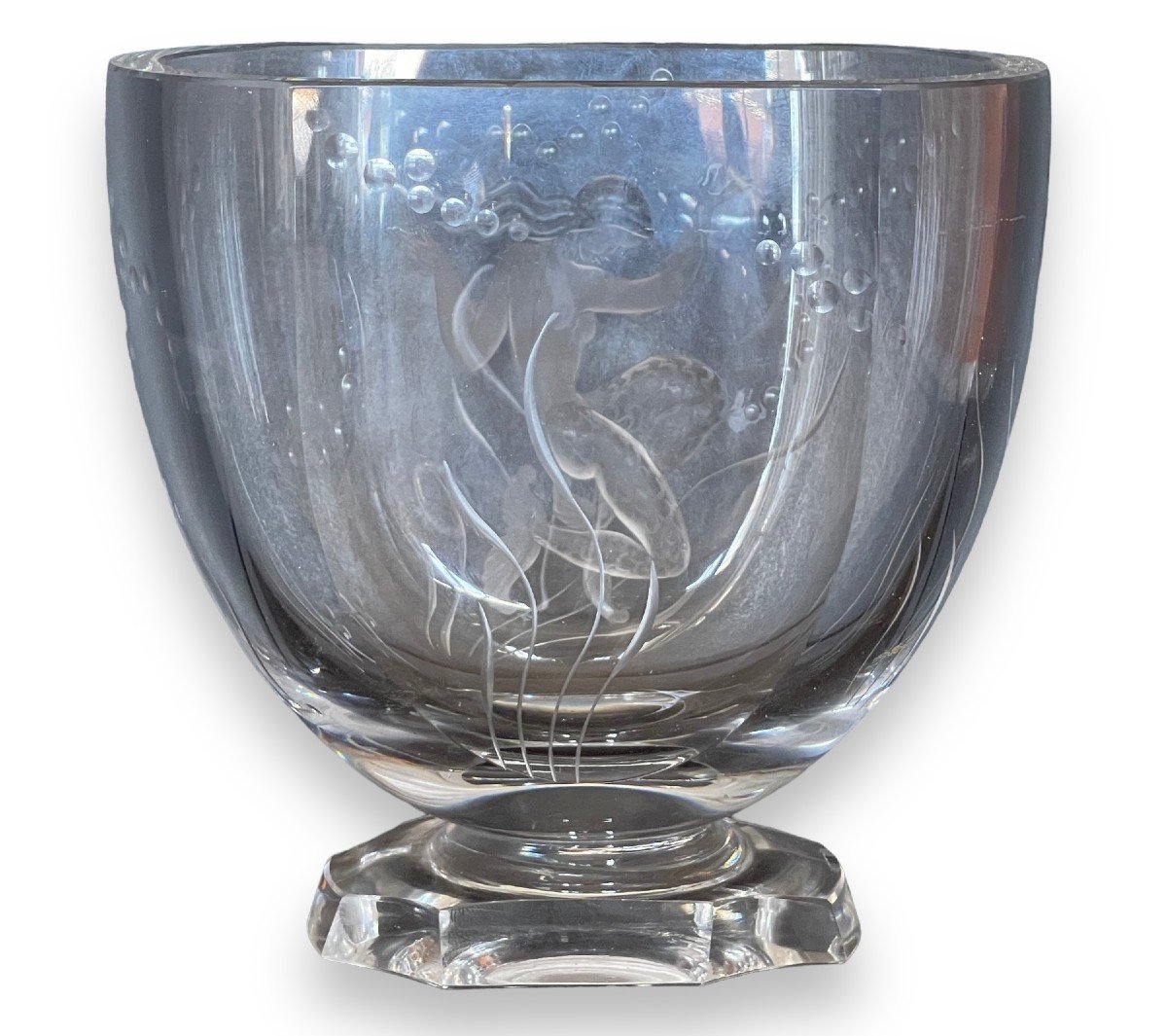 Swedish Art Deco Mermaid Vase By Lars Kjellander For Orrefors.-photo-3