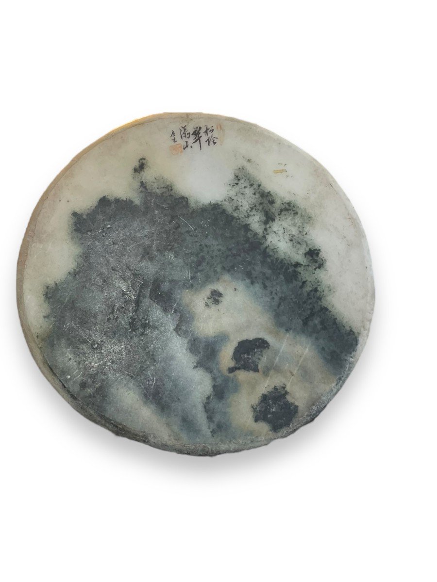 Circular Dream Stone In Marble China 19th Century-photo-4