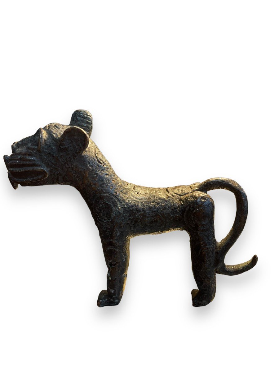 Benin Bronze Leopard Statue -photo-2