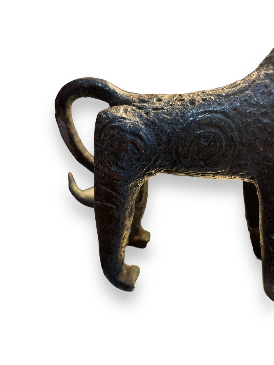 Benin Bronze Leopard Statue -photo-3