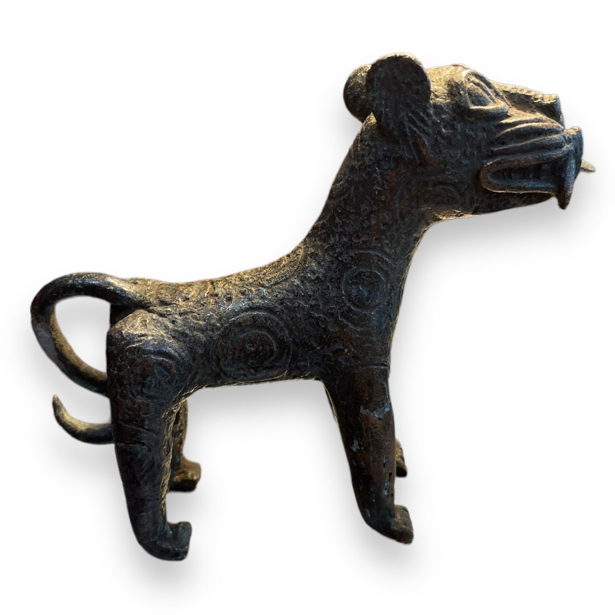 Benin Bronze Leopard Statue 