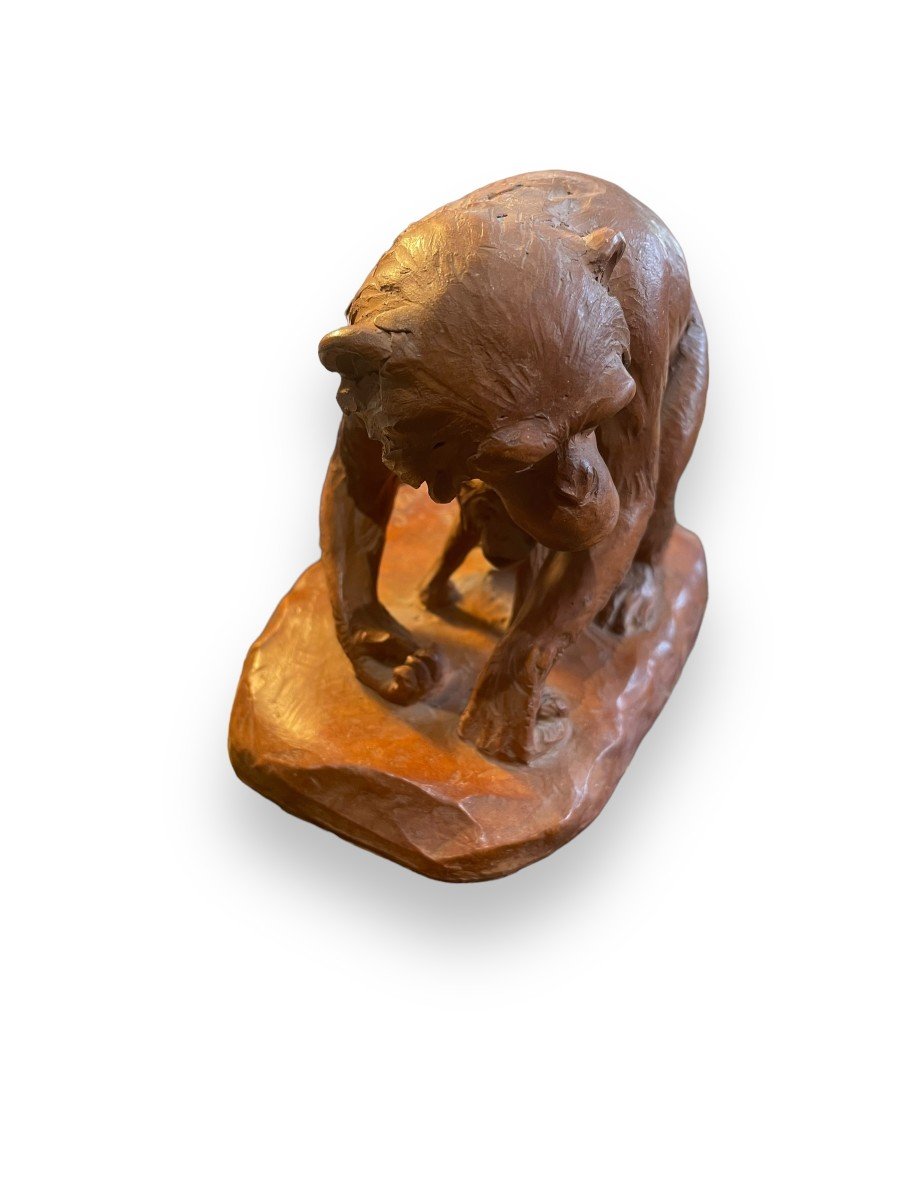 Monkeys Subject In Terracotta By H. Poncet Fils-photo-3