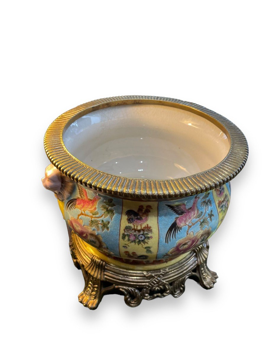 Manufacture Wong Lee Hong Kong Cache Pot En Faïence -photo-2