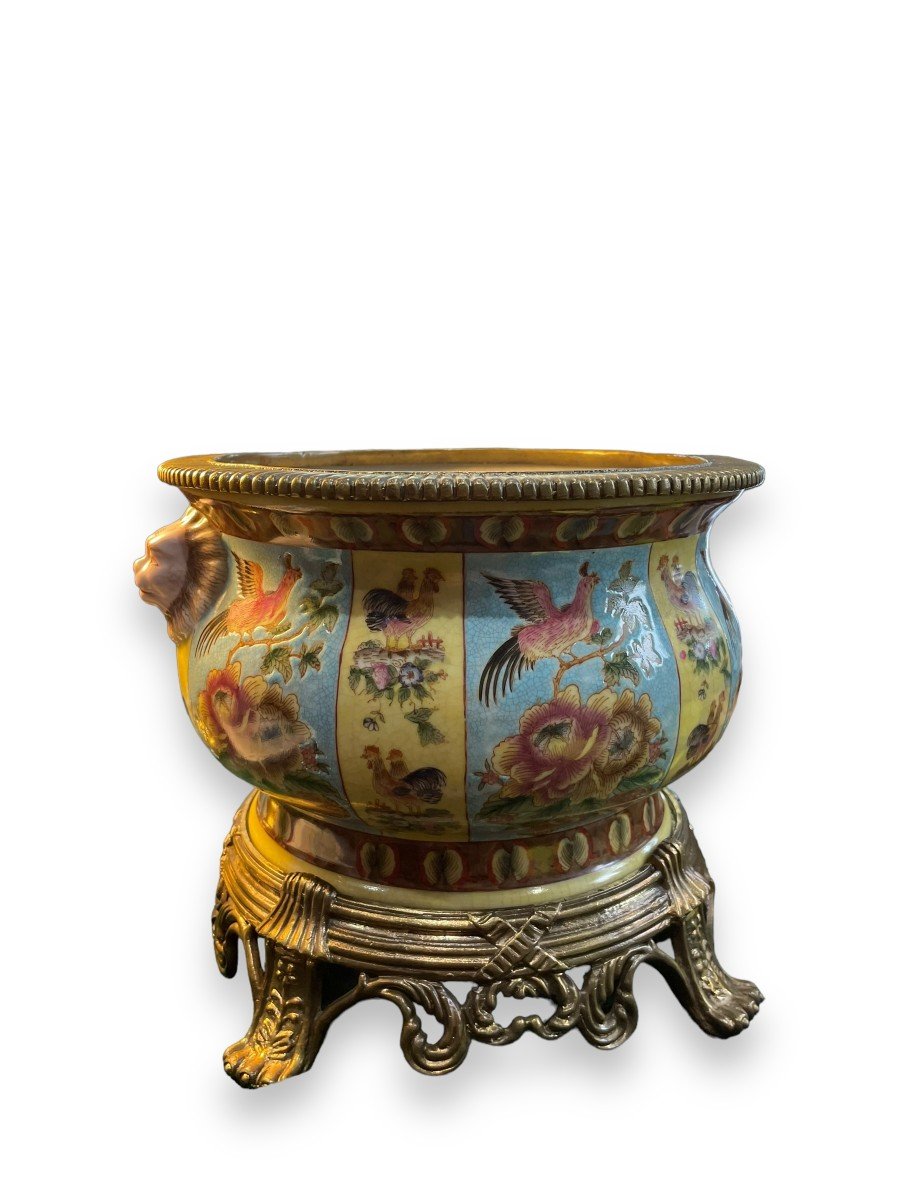 Manufacture Wong Lee Hong Kong Cache Pot En Faïence -photo-8