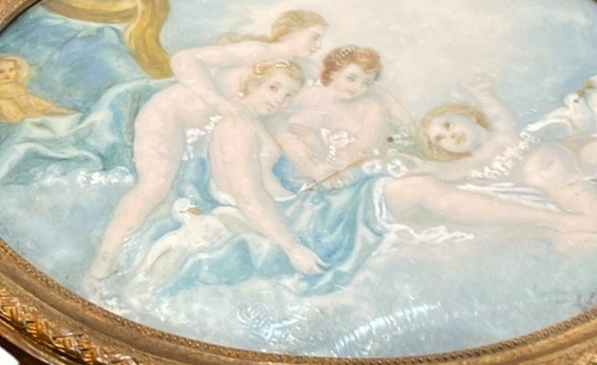 Miniature Painted On Ivory Amours-photo-4