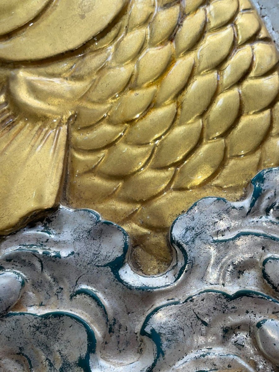 Important Asian Bas Relief Fish -photo-2