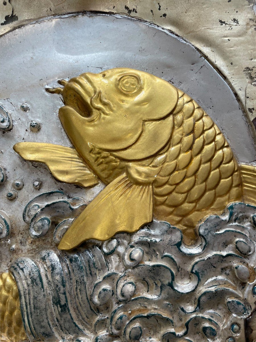 Important Asian Bas Relief Fish -photo-3