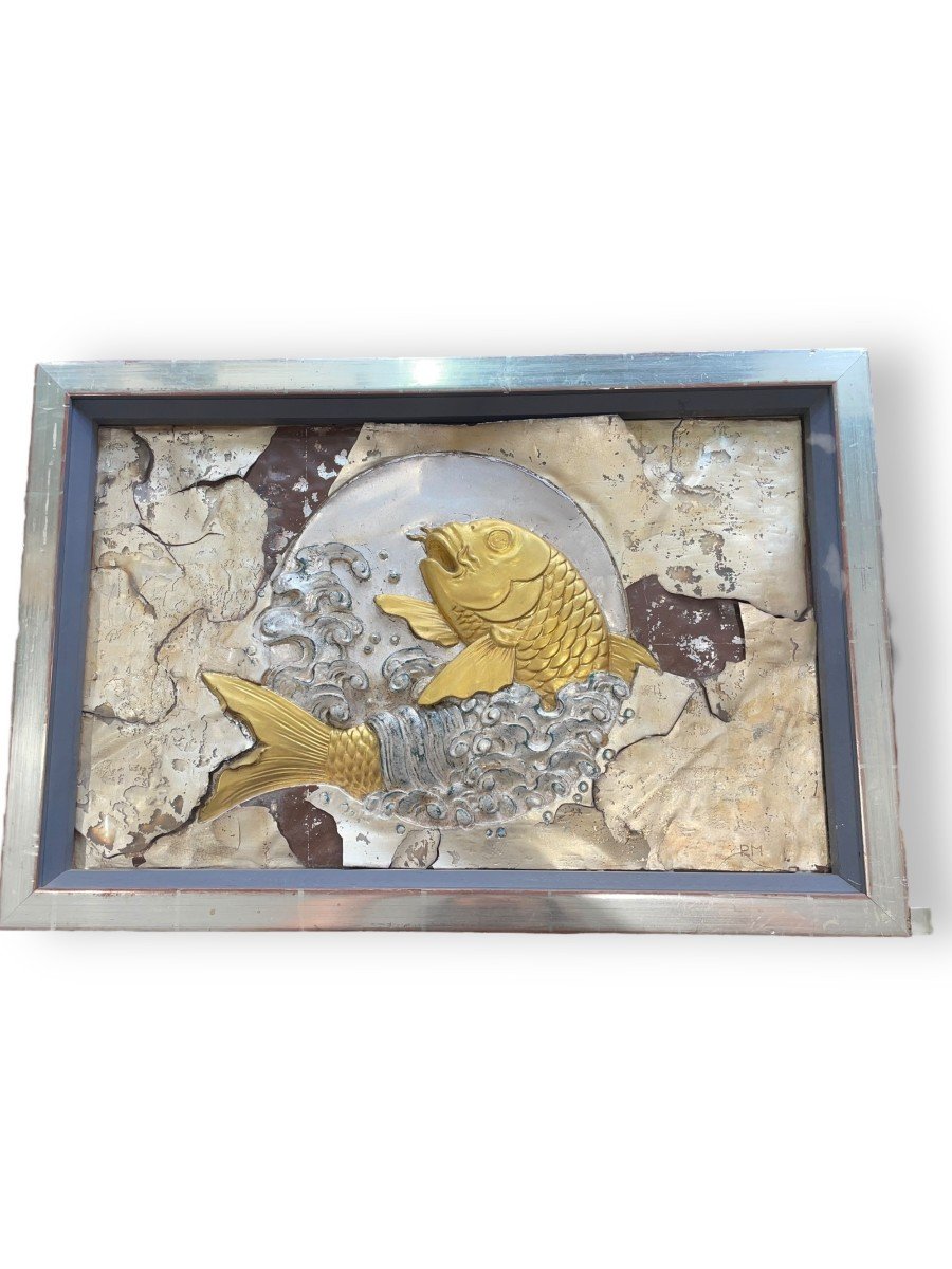 Important Asian Bas Relief Fish -photo-5